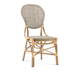 Último diseño trenzado de ratán Silla de bambú Jardín de alta calidad muebles de patio aluminio bambú restaurante Silla de comedor para la venta - Product Image 6