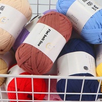 Prix Spécial Panier de Rangement au Crochet Fait Main en Fil Mélangé Rayonne/Polyester Teint Haute Ténacité - Kit de Bande de Tissu Plat en Maille