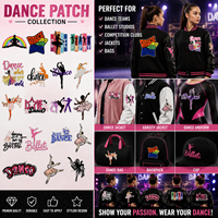 Patchs brodés de ballet de danse Appliques thermocollantes pour vêtements chapeaux sacs accessoires d'artisanat bricolage Badges