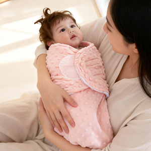 <span class=keywords><strong>Couverture</strong></span> de couchage pour bébé à double couche, chaude, en polaire à pois, extérieur en polaire <span class=keywords><strong>d</strong></span>'agneau, intérieur doux pour la peau, pour le sommeil nocturne des nouveau-nés - Product Image 6