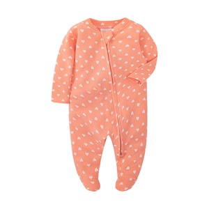 Body Neonato Unisex in Cotone a Maniche Lunghe con Cerniera YKK, Colletto a O, Stampa Termotrasferibile con Impronta del Piede, Modello Lungo per Arrampicata - Vendita all'Ingrosso - Product Image 4