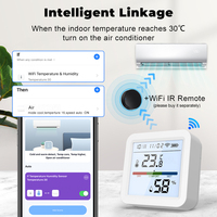 Détecteur de température et d'humidité intelligent Tuya WiFi + Bluetooth avec écran LCD rétroéclairé, hygromètre thermomètre haute précision