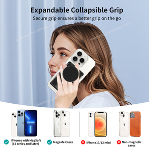 Portefeuille magnétique translucide Xunhao, porte-cartes de crédit personnalisé, support réglable Msafe Pops Grip, étui fin pour iPhone PC, cadeau - Product Image 2