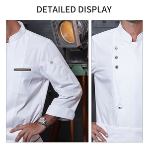 Blouses de Chef Personnalisées à Manches Longues pour Hommes – Uniformes de Restaurant, Bar et Cuisine – Veste de Chef – Tenues Professionnelles pour <span class=keywords><strong>la</strong></span> Restauration - Product Image 4