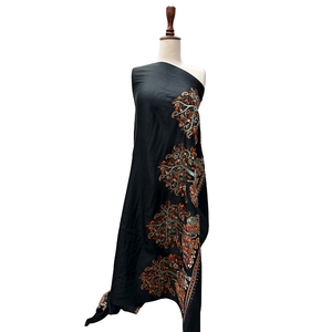 Custom Machine Embroidered <b>Shawls</b> Premium Soft Fabric Elegant Traditional Fashion OEM ODM Private Label Manufacturer - Product Image 2