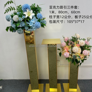 Nuovo portabagagli fiori per matrimonio colonnare acrilico decorativo con supporto per matrimonio centrotavola per matrimonio - Product Image 6
