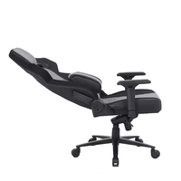 JR RACING JR-0154A Chaise de jeu Anji moderne à dossier haut pour joueurs, chaise d'ordinateur en cuir avec vérin à gaz à 3 positions et accoudoirs réglables