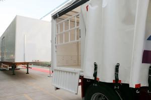 Semi-remorque de transport de marchandises CIMC à 3 essieux, 40 pieds, charge lourde de 80 tonnes, avec rideaux latéraux, caisse sèche - Product Image 3