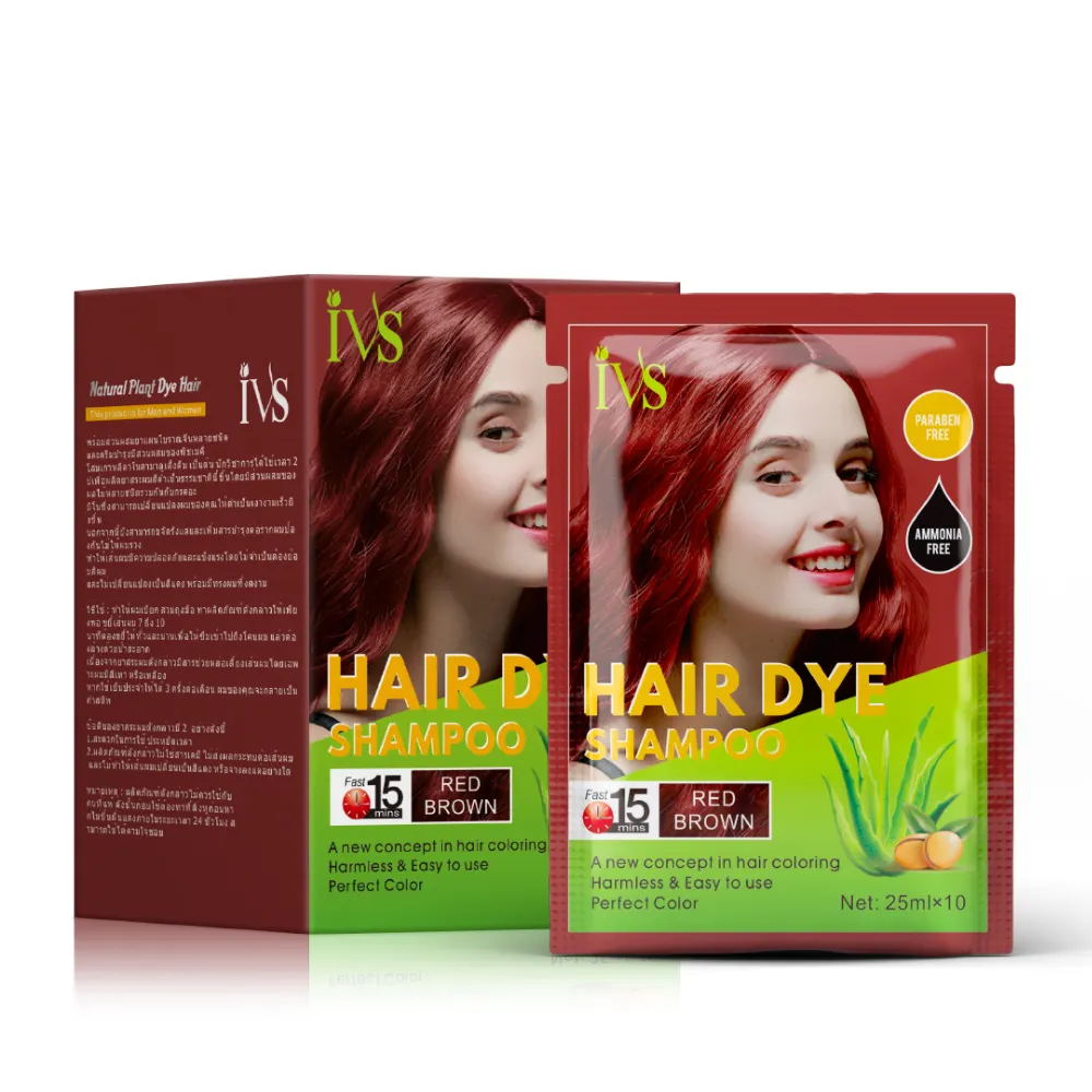 IVS Red Brown Oem Wholesale Fast Natural Hair Dye Hair Coloring Non Allergic No Ammonia Permanent Dye Hair Color Organic