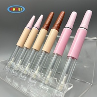 Logo personnalisé Maquillage 2 en 1 Double Tête Lipliner Brillant à Lèvres Tube Conteneur de Maquillage pour les Lèvres de Marque Privée