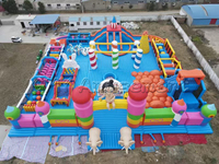Grand château gonflable commercial pour enfants, aire de jeux gonflable extérieure