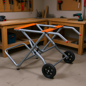 Soporte de Sierra de Mesa Plegable y Portátil con Ruedas, Capacidad de 350 Libras, Modelo D0100X32522 - Product Image 2