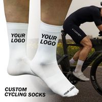 Chaussettes de sport d'entraînement professionnel Compression d'équipage anti-dérapant pour le cyclisme quotidien respirant sportif Logo personnalisé hommes chaussettes de course