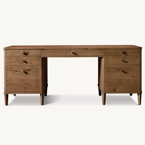 Scrivania in Legno Massello Stile Country Americano RH, Tavolo da Conferenza/Computer Personalizzato per Camera da Letto e Studio in Villa - Product Image 2