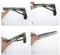 Support mural pliable robuste en fonte et acier inoxydable pour banc, table ou étagère, conception triangulaire pliable