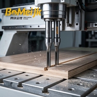 BoMeiJK Fraise de compression CNC haute précision, 2 dents droites, en carbure TCT, hélice 45°, pour le bois, ODM/OEM