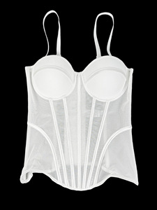 Chuangerm en Stock 2026 Nuevo Top Corto de Fiesta de Malla Transparente con Diseño de Espina de Pescado, Ajuste Delgado, Tirantes y Espalda Descubierta, Corsé para Mujer - Product Image 4