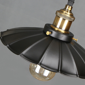 Suspension abat-jour cloche réglable en acier inoxydable noir, ampoule E26, blanc chaud 3500K, télécommande pour salon - Product Image 3