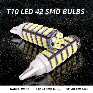Ampoule LED T10 42 SMD 3014, éclairage intérieur automobile 12 V, lampe blanche pour plafonnier, lecture, plaque d'immatriculation, stationnement, DRL, camping-car - Product Image 2