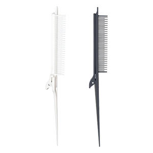 Teasing peigne queue <span class=keywords><strong>brosse</strong></span> <span class=keywords><strong>à</strong></span> <span class=keywords><strong>cheveux</strong></span> avec pince peignes de coiffure professionnels teinture des <span class=keywords><strong>cheveux</strong></span> mettant en évidence peigne de barbier outils de coiffure - Product Image 1
