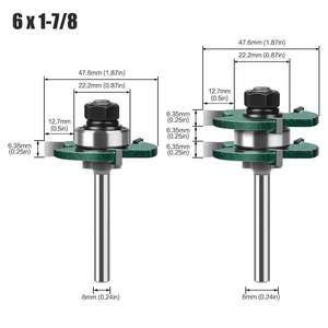 2 pièces de fraises à rainurer CNC à tige de 6 mm, fraises à rainurer en alliage pour machine de découpe - Product Image 2