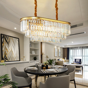 Nouvel arrivage Luminaire suspendu noir Golde Salon Rectangle Lustres en cristal K9 à prix compétitif - Product Image 2