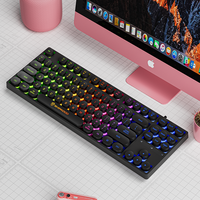Nouveau clavier de jeu filaire 87 touches USB 2.0 rétroéclairé RGB ergonomique étanche à touches silencieuses pour ordinateur portable et usage bureautique