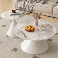 Table basse en métal, style nordique, ensemble de meubles, table ronde moderne, table d'appoint, table à thé, table d'appoint latérale, table basse en marbre blanc de luxe pour salon