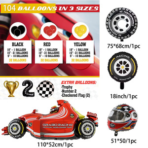 Ensemble de ballons pour fête d'anniversaire sur le thème des voitures de course, comprenant des guirlandes de ballons et des ballons décoratifs pour arche - Product Image 3