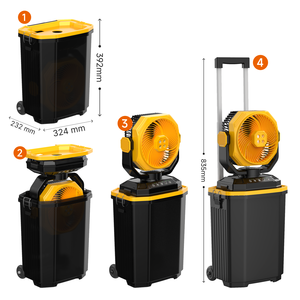 <span class=keywords><strong>Ventilateur</strong></span> sur roulettes rechargeable HY-8128W 30000 mAh pour camping extérieur, avec lumière nocturne et fonction Power Bank - Product Image 2