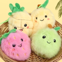 Promotion Vente en gros : Jouets porte-clés en peluche en forme de fruits de 4 pouces (10 cm), petites poupées pour machine à griffes
