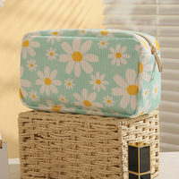 Sac de rangement cosmétique de voyage portable grande capacité à motif floral personnalisé, trousse de maquillage, pochette de toilette à fermeture éclair en gros