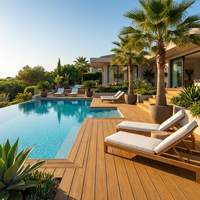 Plancher en terrasse WPC, extérieur, imperméable, antidérapant, en bois composite, pour jardin, patio, piscine