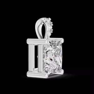 Colgante de Plata de Ley 925 de Primera Calidad, Chapado en Oro de 14K, con Diamante de Moissanita Cúbica con Corte Princesa, para Mujer, Joyería Elegante para Fiestas - Product Image 3