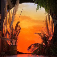 Luminaire LED Sunset Lightbox à dégradé pour café-bar, ambiance douce, film Cappuccino, cadre en alliage d'aluminium, contrôle de la luminosité, suspendu, haute luminosité