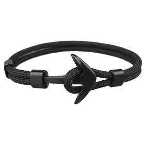 Fashion Nautical Anchor Hook Paracord Nylon Rope Bracelet