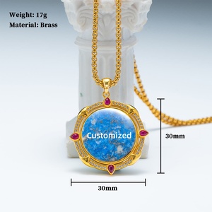Pendentif religieux en laiton non brûlé, Vierge Marie, amulette de protection pour la <span class=keywords><strong>maison</strong></span>, peint à la main, cadeau de protection pour pompier, chaîne Figaro - Product Image 5