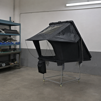 Tente de toit rigide en aluminium triangulaire - Hauteur pliée 18 cm, hauteur dépliée 150 cm, étanche, pour Overlanding SUV OEM