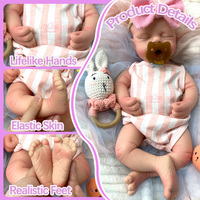 Poupée Reborn de 18 pouces lavable, en silicone intégral, à bouche ouverte, joues chéruvines, pour réconfort et compagnie, idéale comme cadeau