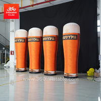 Conception de bouteilles de vin gonflables personnalisées boîte géante publicité tasses à bière gonflables à led avec logo marque pour événements