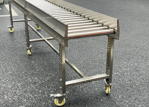 Güçlendirilmemiş SUS304 paslanmaz çelik yerçekimi manuel sarma çubuğu konveyör rulo tablosu - Product Image 3