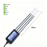 Analyseur de sol agricole 8 en 1 à sonde longue LoRaWAN : NPK, température, EC, salinité, humidité du sol, pH