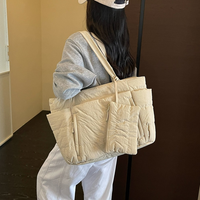 Sac fourre-tout matelassé en gros avec petite pochette, grande capacité, léger, sac à bandoulière pour femme, idéal pour ordinateur portable, travail, école, cadeaux