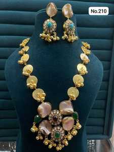 Ensemble de collier et boucles d'oreilles pour femmes de qualité supérieure avec zircon et pierres, bijoux de luxe tendance, collection d'exportation en gros - Product Image 5