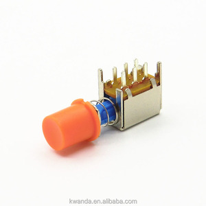 Interrupteur à bouton-poussoir 6 broches autobloquant 2P2T 1NO1NC en laiton bleu, plastique et métal pour routeur modem Jacinth, appareil électroménager 50V - Product Image 2