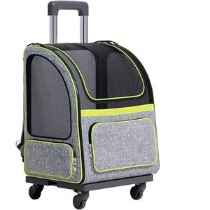 BSCI factory OEM Portable Breathable Travel <b>Dog</b> Cat <b>Stroller</b> Pet Front Carrier Case Trolley Bag Cat Carrier Pet Trolley Carrier - Product Image 4