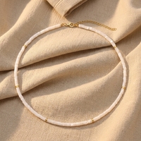 Bohème nacre naturel blanc coquille carrelage perles collier ras du cou Boho déclaration couples collier cadeau bijoux livraison directe