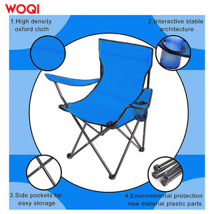เก้าอี้ชายหาดพับได้พกพา Woqi สีฟ้า น้ำหนักเบา สำหรับกิจกรรมกลางแจ้ง พร้อมที่วางแก้ว เหมาะสำหรับการเดินทาง ตกปลา และเล่นกีฬา - Product Image 3