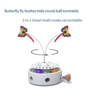 Luxe Interactieve Vlinder Veren Ponsen Kattenspeelgoed Smart Automatisch Elektrisch Huisdier Speelgoed Voor Zelf-Entertainment En Verlichting Van Verveling - Product Image 4