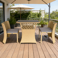 Nouvelle Arrivée 2026 : Ensemble Table et Chaises en Rotin d'Extérieur, Vente en Gros Usine, Ensemble de Jardin et Balcon Imperméable pour Maison, Café, Restaurant